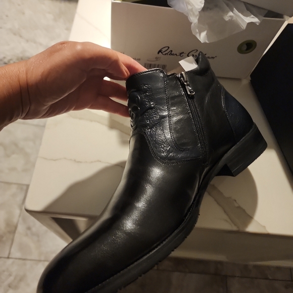 ROBERT GRAHM NWT IN BOX BLACK REAL LEATHER SKULL FRONT BOOTS SIZE 11.5 - Picture 6 of 14